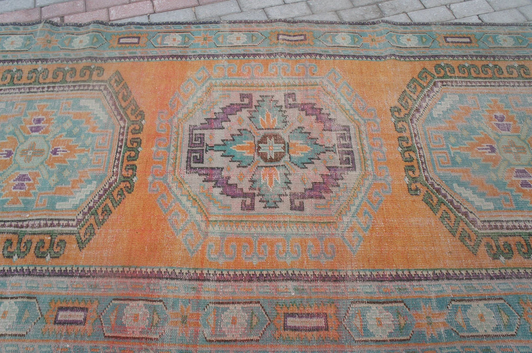 Rust Turkish Runner Rug 4' 8" x 11' 6" Hand-Knotted | No. WR11160