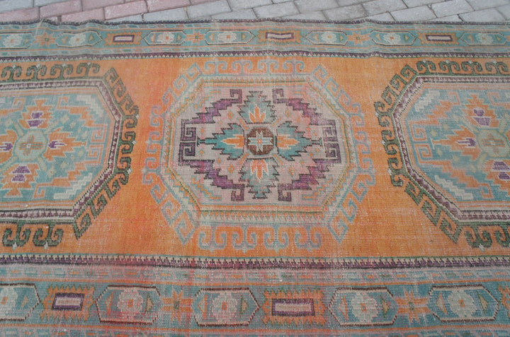 Rust Turkish Runner Rug 4' 8" x 11' 6" Hand-Knotted | No. WR11160
