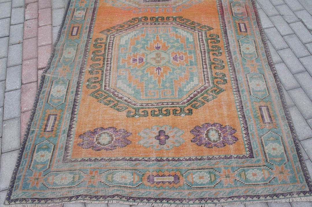 Rust Turkish Runner Rug 4' 8" x 11' 6" Hand-Knotted | No. WR11160