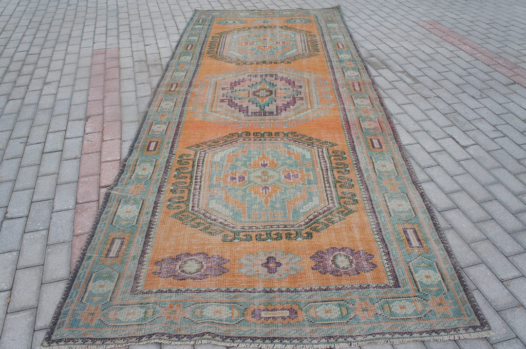 Rust Turkish Runner Rug 4' 8" x 11' 6" Hand-Knotted | No. WR11160