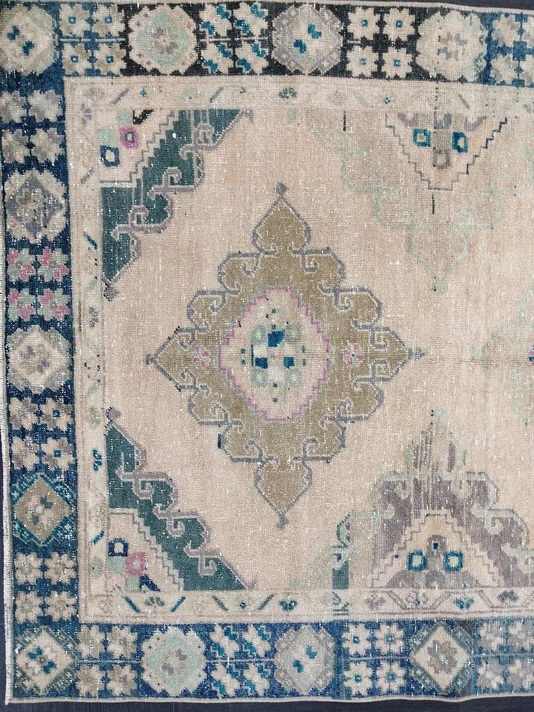 Beige Turkish Runner Rug 4' 9" x 12' 10" Hand-Knotted | No. WR11928