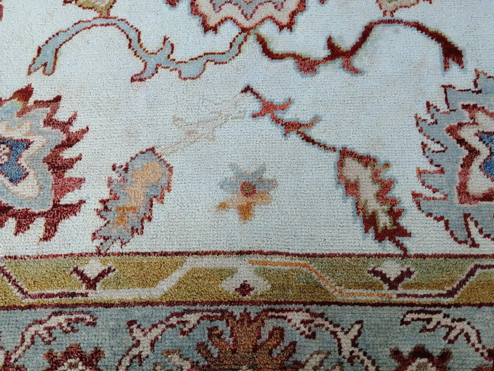 Beige Turkish Runner Rug 8' 10" x 12' 9" Hand-Knotted | No. WR11946