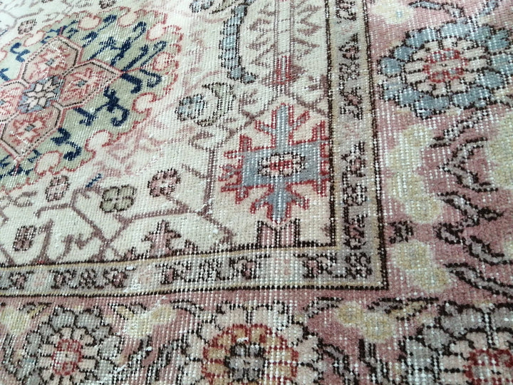 Beige Turkish Runner Rug 4' 4" x 8' 4" Hand-Knotted | No. WR12211