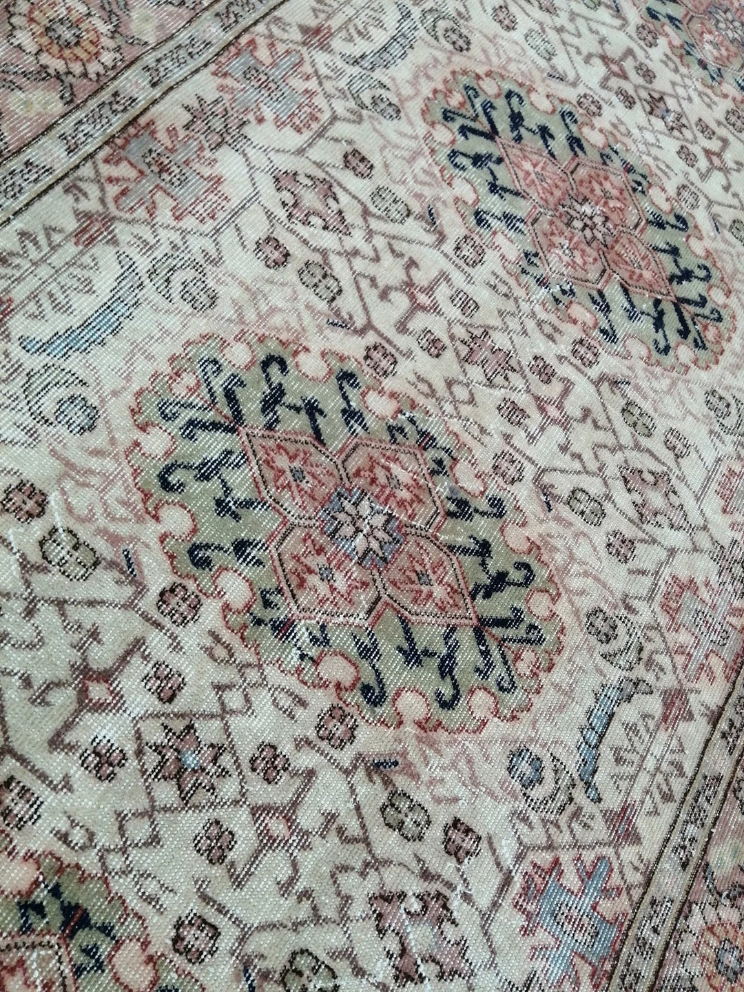 Beige Turkish Runner Rug 4' 4" x 8' 4" Hand-Knotted | No. WR12211