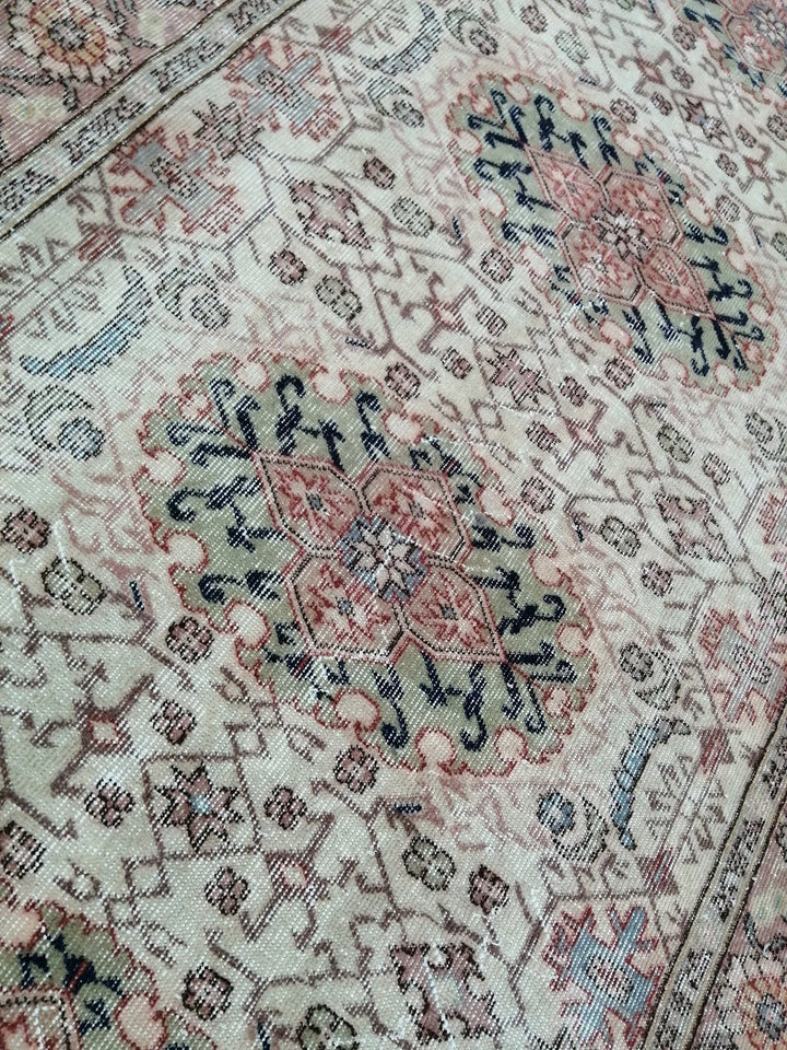 Beige Turkish Runner Rug 4' 4" x 8' 4" Hand-Knotted | No. WR12211