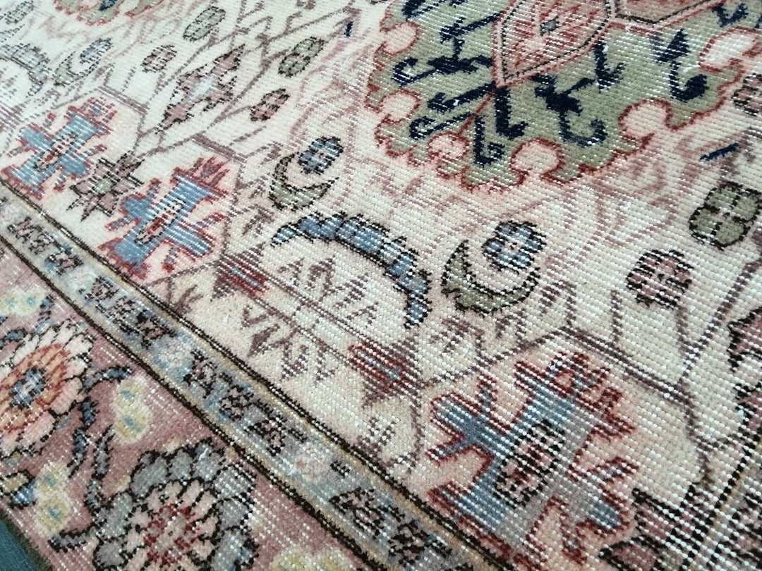 Beige Turkish Runner Rug 4' 4" x 8' 4" Hand-Knotted | No. WR12211