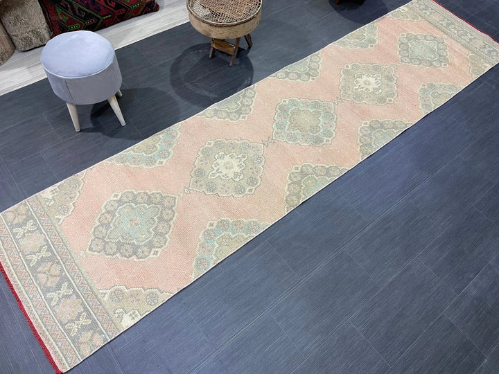 Tan Turkish Runner Rug 2' 9" x 11' 5" Hand-Knotted | No. WR12214