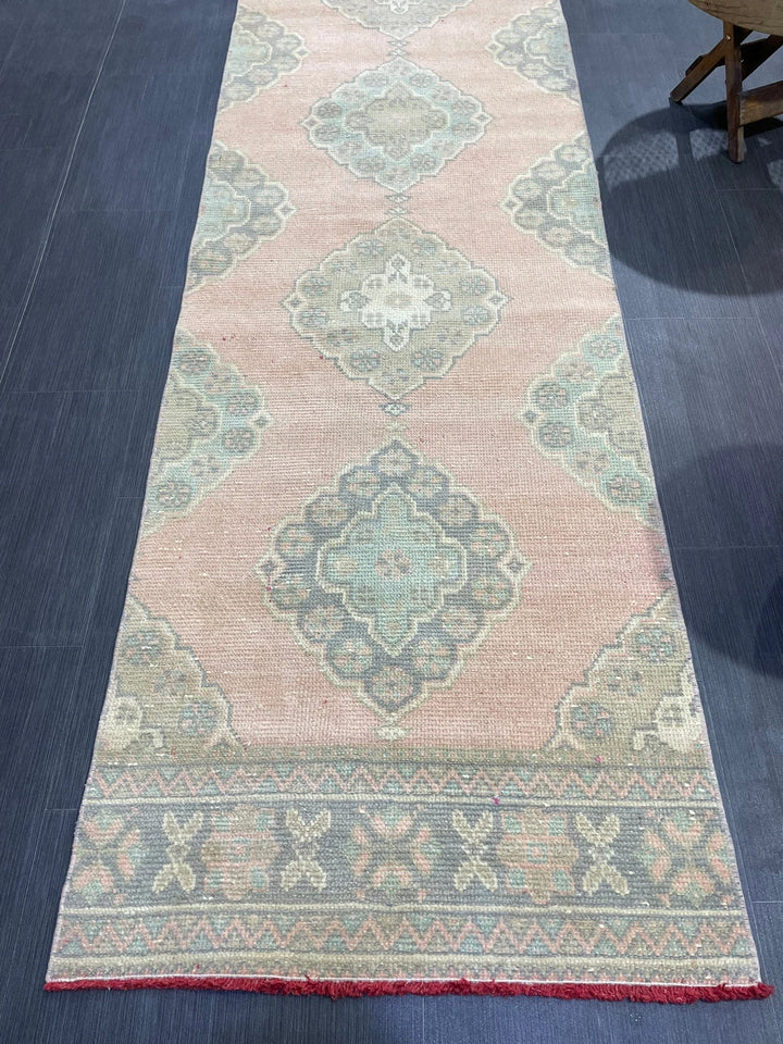 Tan Turkish Runner Rug 2' 9" x 11' 5" Hand-Knotted | No. WR12214