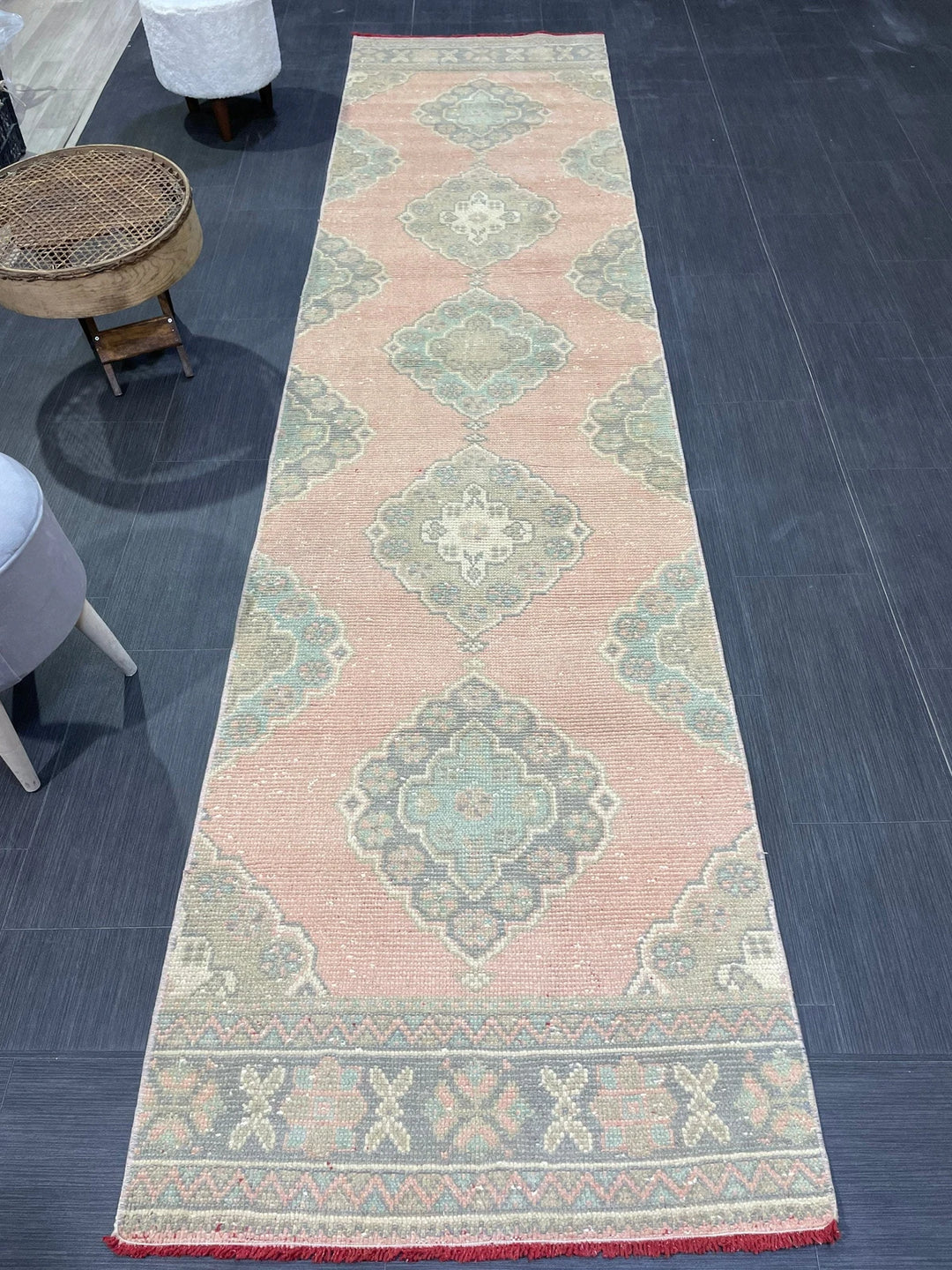Tan Turkish Runner Rug 2' 9" x 11' 5" Hand-Knotted | No. WR12214