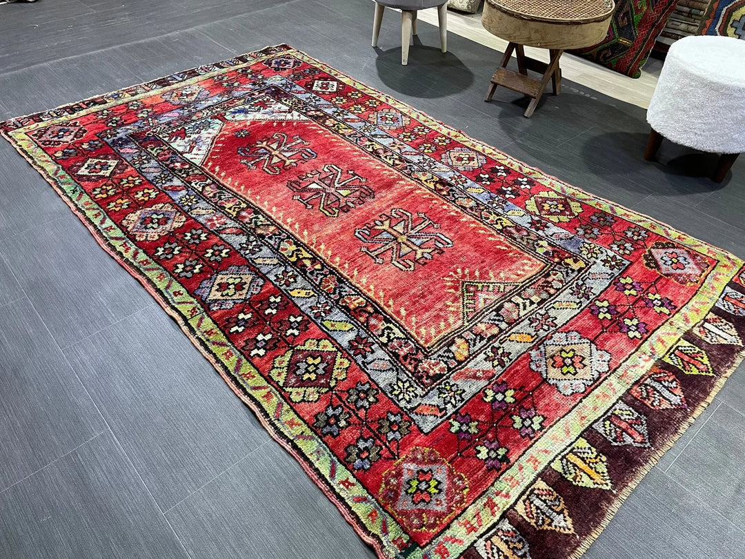 Rust Turkish Oushak Rug 4' 2" x 7' 3" Hand-Knotted | No. WR12452