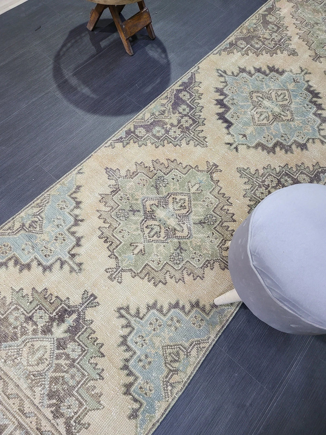 Blue Turkish Runner Rug 2' 8" x 11' 2" Hand-Knotted | No. WR12597