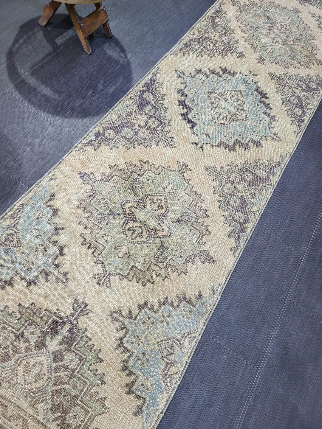 Blue Turkish Runner Rug 2' 8" x 11' 2" Hand-Knotted | No. WR12597