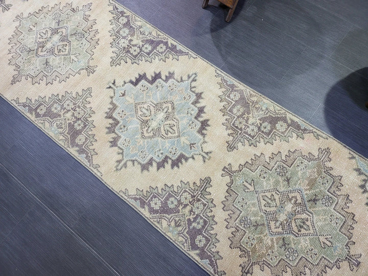 Blue Turkish Runner Rug 2' 8" x 11' 2" Hand-Knotted | No. WR12597