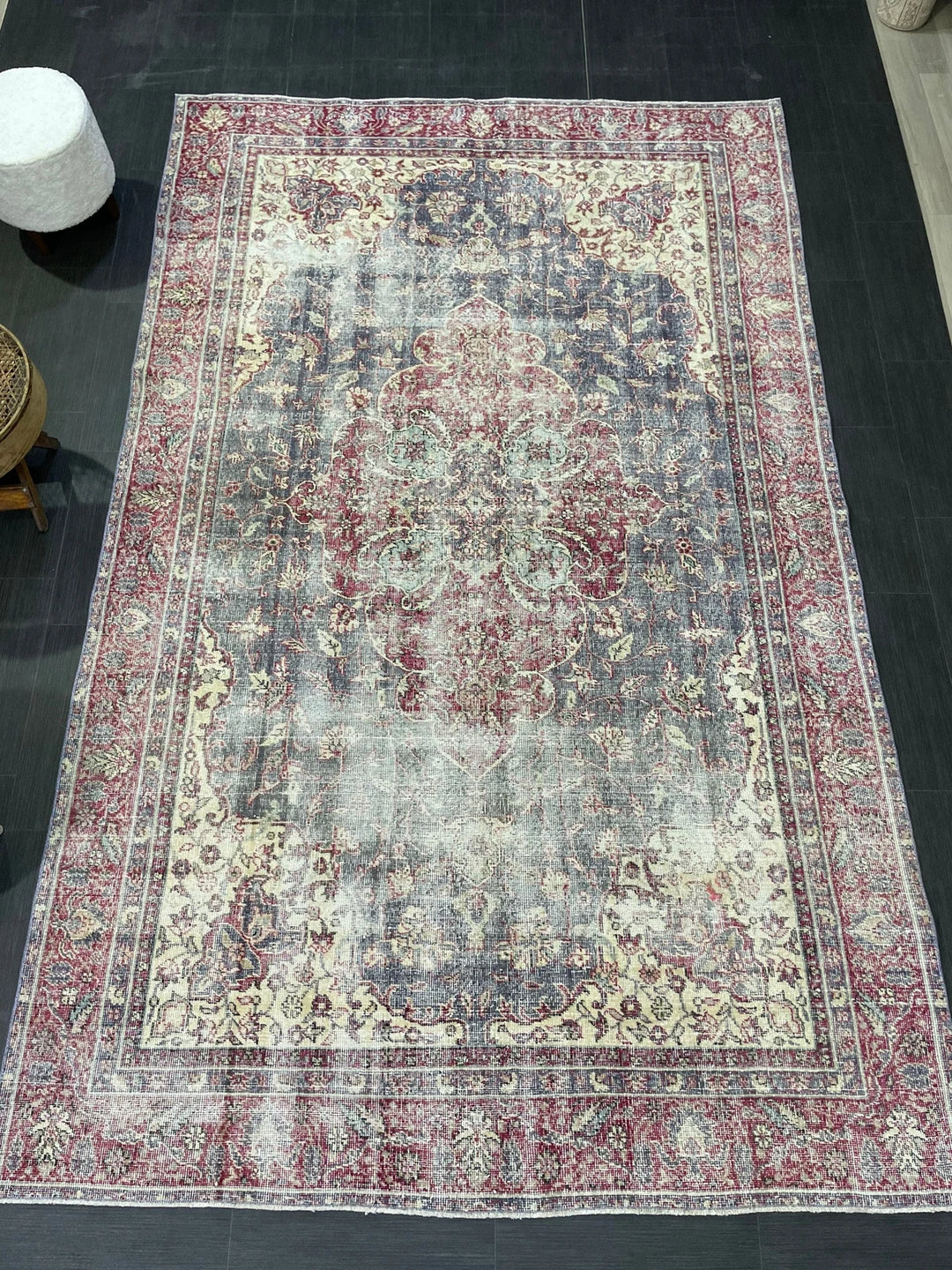 Beige Turkish Oushak Rug 6' 3" x 10' Hand-Knotted | No. WR12892