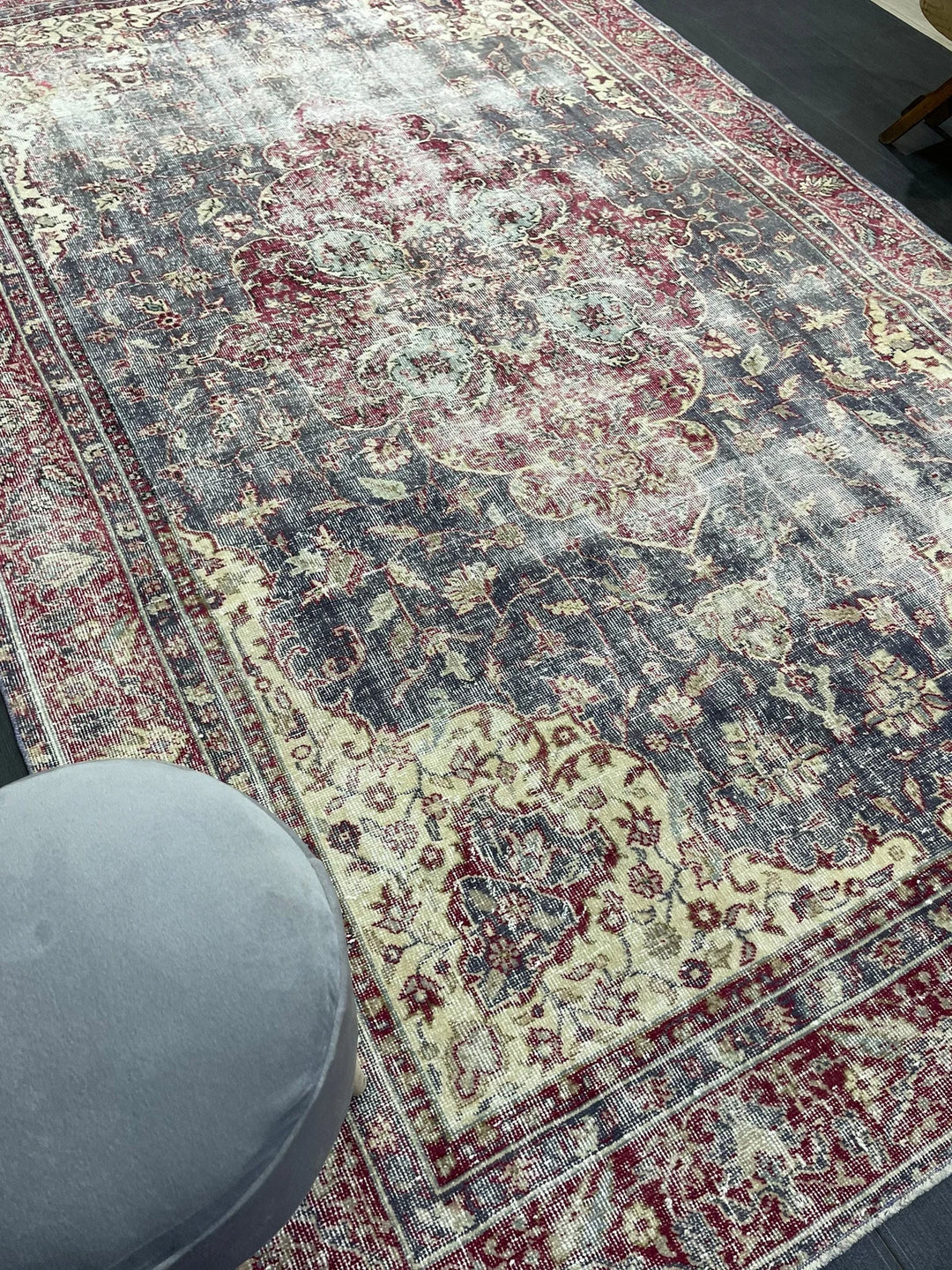 Beige Turkish Oushak Rug 6' 3" x 10' Hand-Knotted | No. WR12892