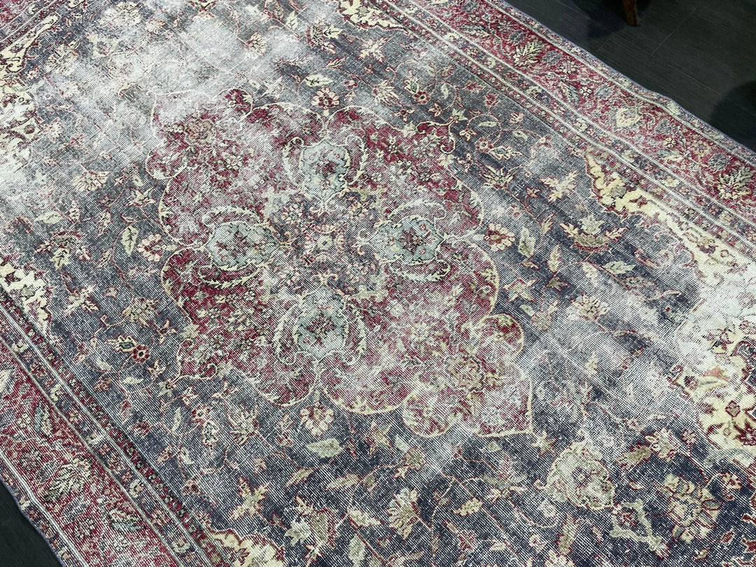 Beige Turkish Oushak Rug 6' 3" x 10' Hand-Knotted | No. WR12892