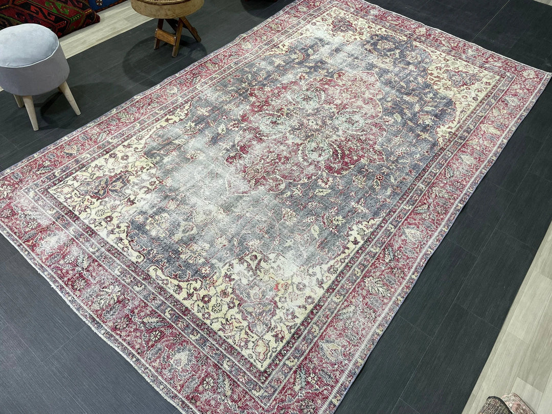 Beige Turkish Oushak Rug 6' 3" x 10' Hand-Knotted | No. WR12892