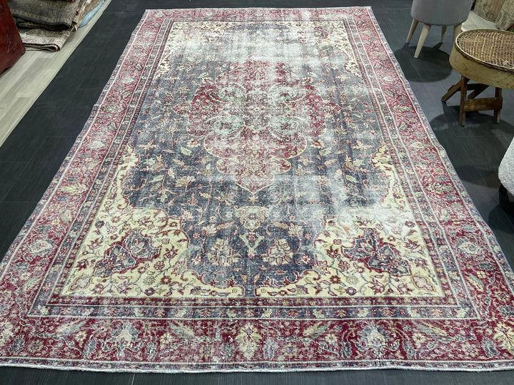 Beige Turkish Oushak Rug 6' 3" x 10' Hand-Knotted | No. WR12892