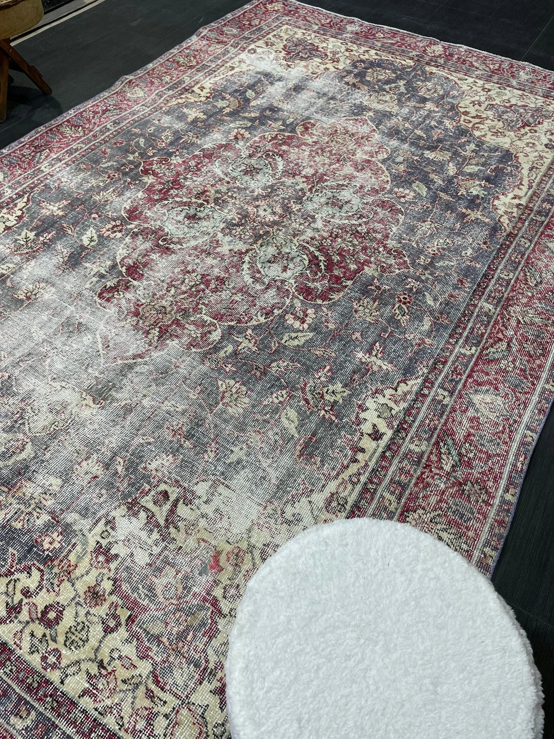 Beige Turkish Oushak Rug 6' 3" x 10' Hand-Knotted | No. WR12892