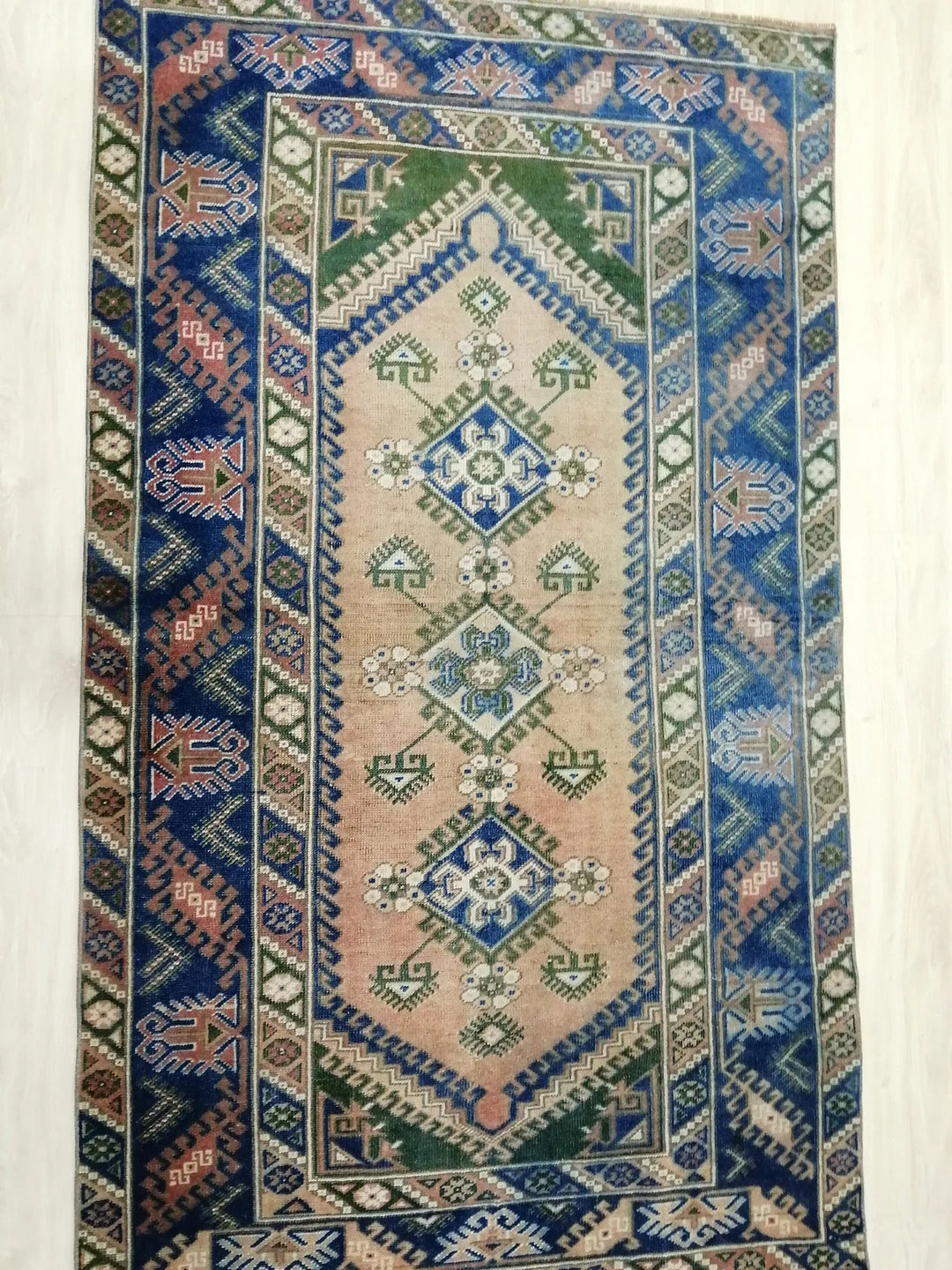 Blue Turkish Runner Rug 4' 1" x 6' 11" Hand-Knotted | No. WR13170