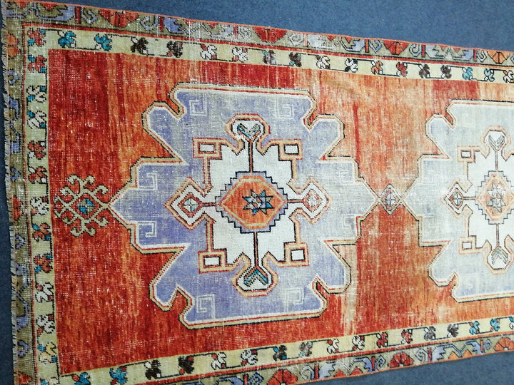 Beige Turkish Runner Rug 4' x 11' Hand-Knotted | No. WR13420