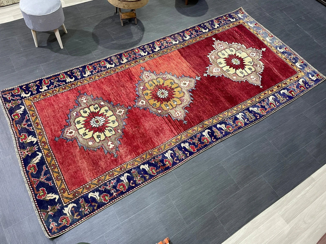 Blue Turkish Oushak Rug 4' 6" x 9' 6" Hand-Knotted | No. WR13645