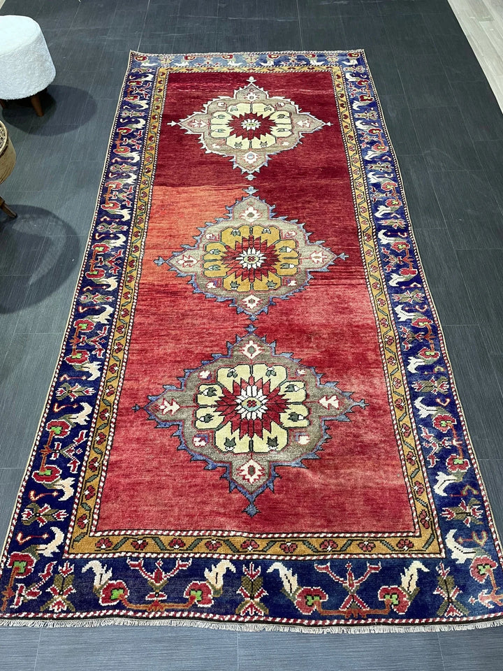 Blue Turkish Oushak Rug 4' 6" x 9' 6" Hand-Knotted | No. WR13645