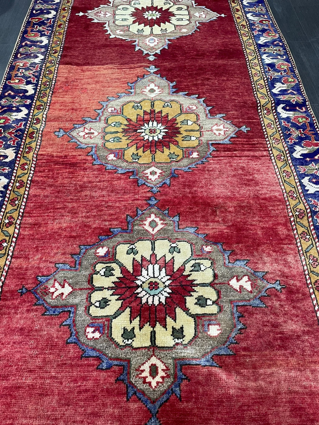Blue Turkish Oushak Rug 4' 6" x 9' 6" Hand-Knotted | No. WR13645