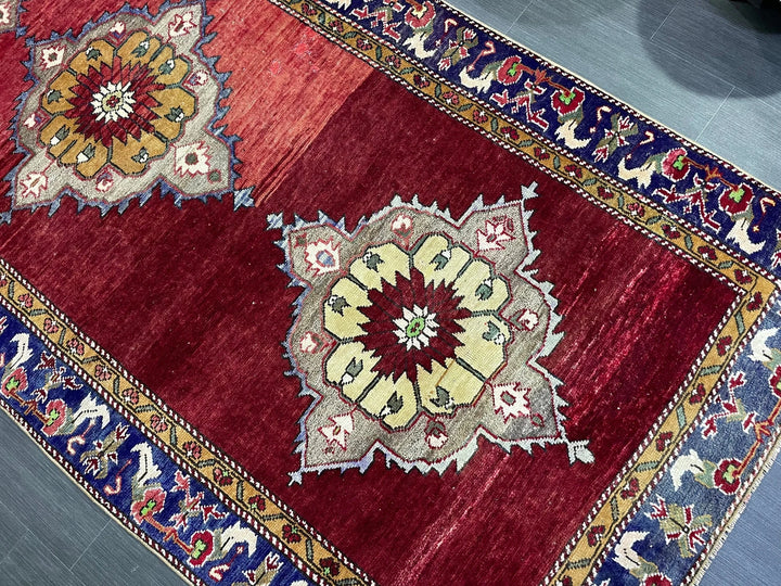 Blue Turkish Oushak Rug 4' 6" x 9' 6" Hand-Knotted | No. WR13645