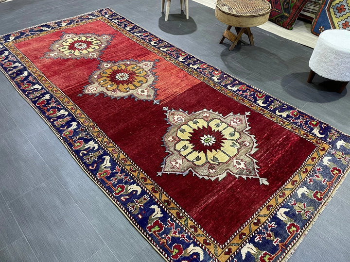 Blue Turkish Oushak Rug 4' 6" x 9' 6" Hand-Knotted | No. WR13645
