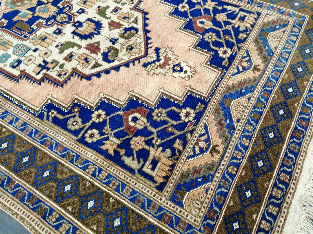 Blue Turkish Runner Rug 5' x 9' 6" Hand-Knotted | No. WR14298