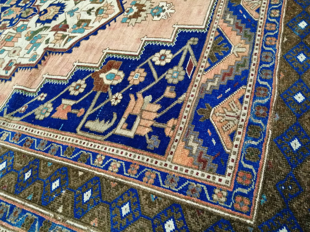 Blue Turkish Runner Rug 5' x 9' 6" Hand-Knotted | No. WR14298