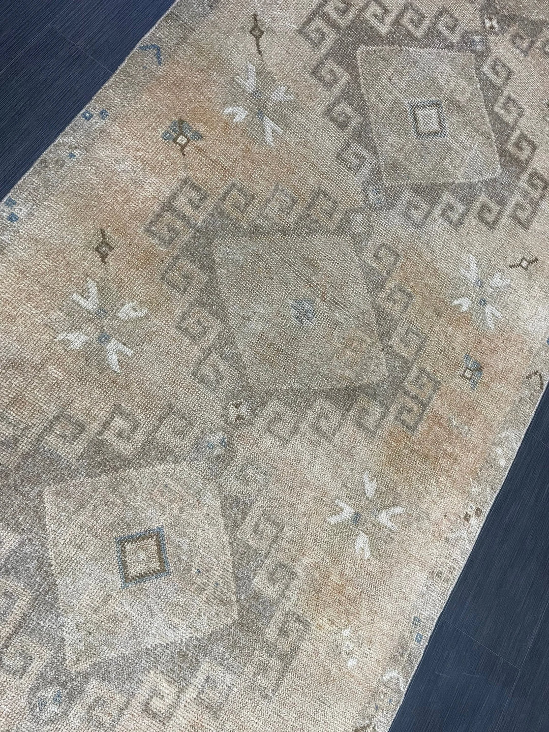 Beige Turkish Runner Rug 4' 2" x 10' 9" Hand-Knotted | No. WR14467
