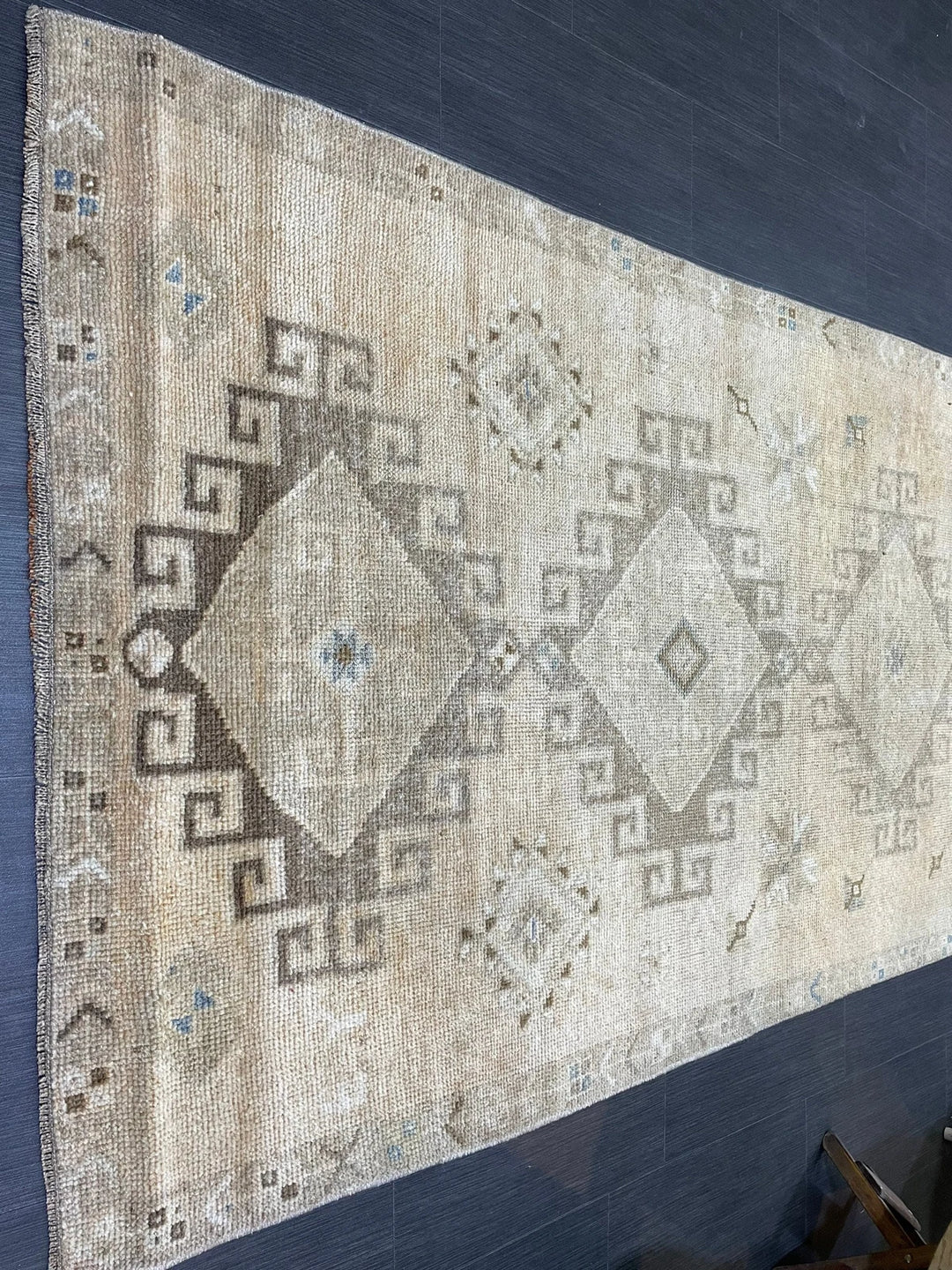 Beige Turkish Runner Rug 4' 2" x 10' 9" Hand-Knotted | No. WR14467