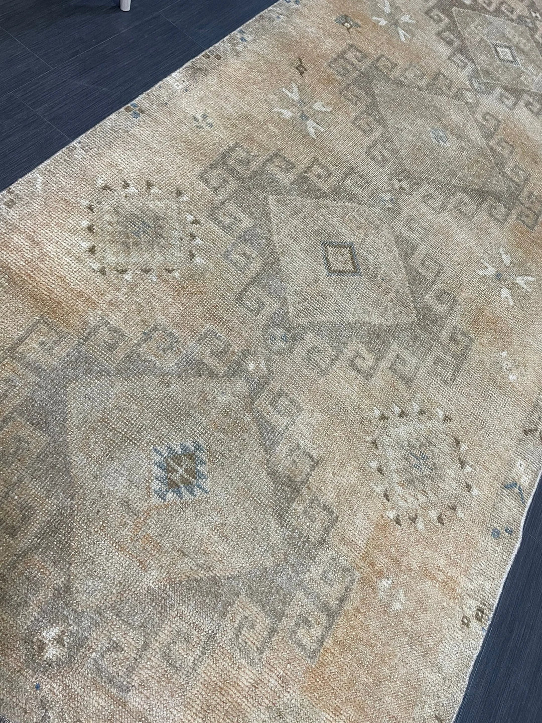 Beige Turkish Runner Rug 4' 2" x 10' 9" Hand-Knotted | No. WR14467