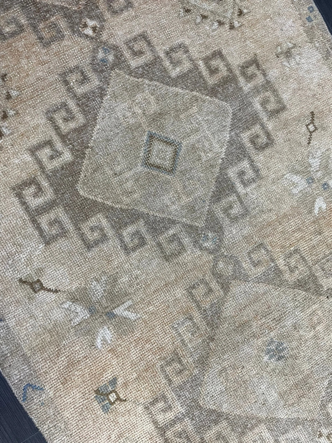 Beige Turkish Runner Rug 4' 2" x 10' 9" Hand-Knotted | No. WR14467