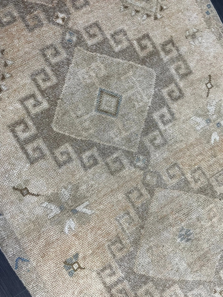 Beige Turkish Runner Rug 4' 2" x 10' 9" Hand-Knotted | No. WR14467