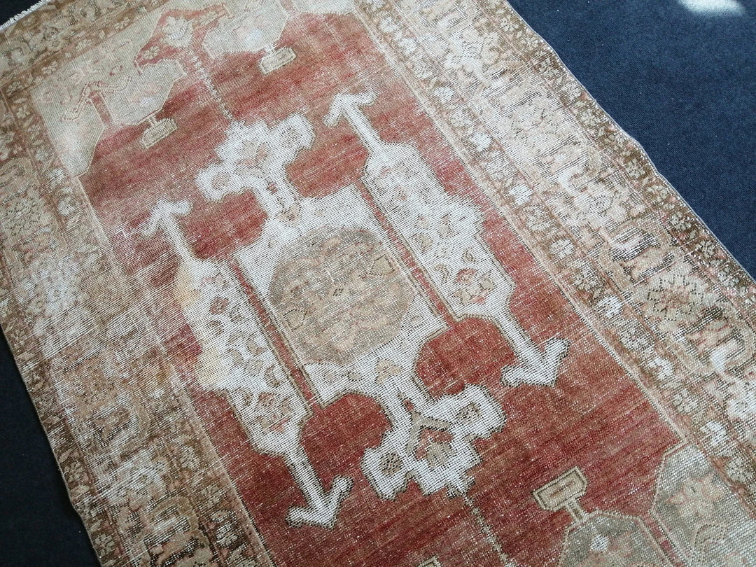 Beige Turkish Runner Rug 5' x 8' 8" Hand-Knotted | No. WR14624