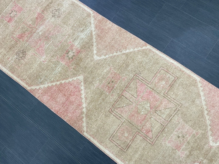 Pink Turkish Runner Rug 2' 9" x 12' 7" Hand-Knotted | No. WR14730