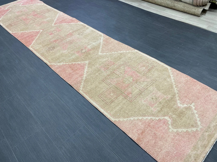 Pink Turkish Runner Rug 2' 9" x 12' 7" Hand-Knotted | No. WR14730