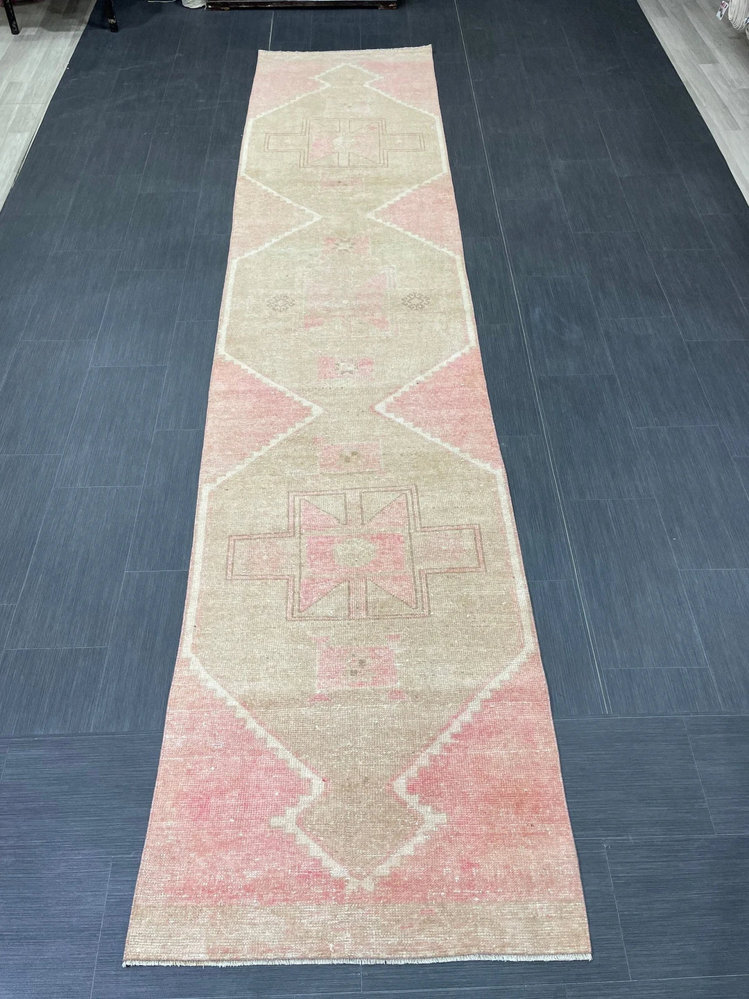Pink Turkish Runner Rug 2' 9" x 12' 7" Hand-Knotted | No. WR14730