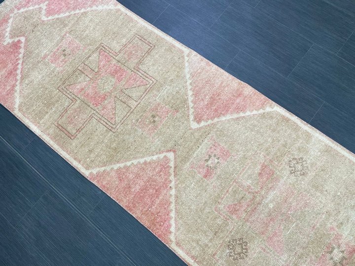 Pink Turkish Runner Rug 2' 9" x 12' 7" Hand-Knotted | No. WR14730