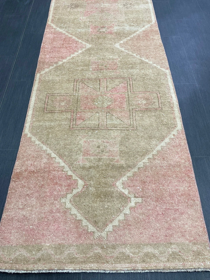 Pink Turkish Runner Rug 2' 9" x 12' 7" Hand-Knotted | No. WR14730