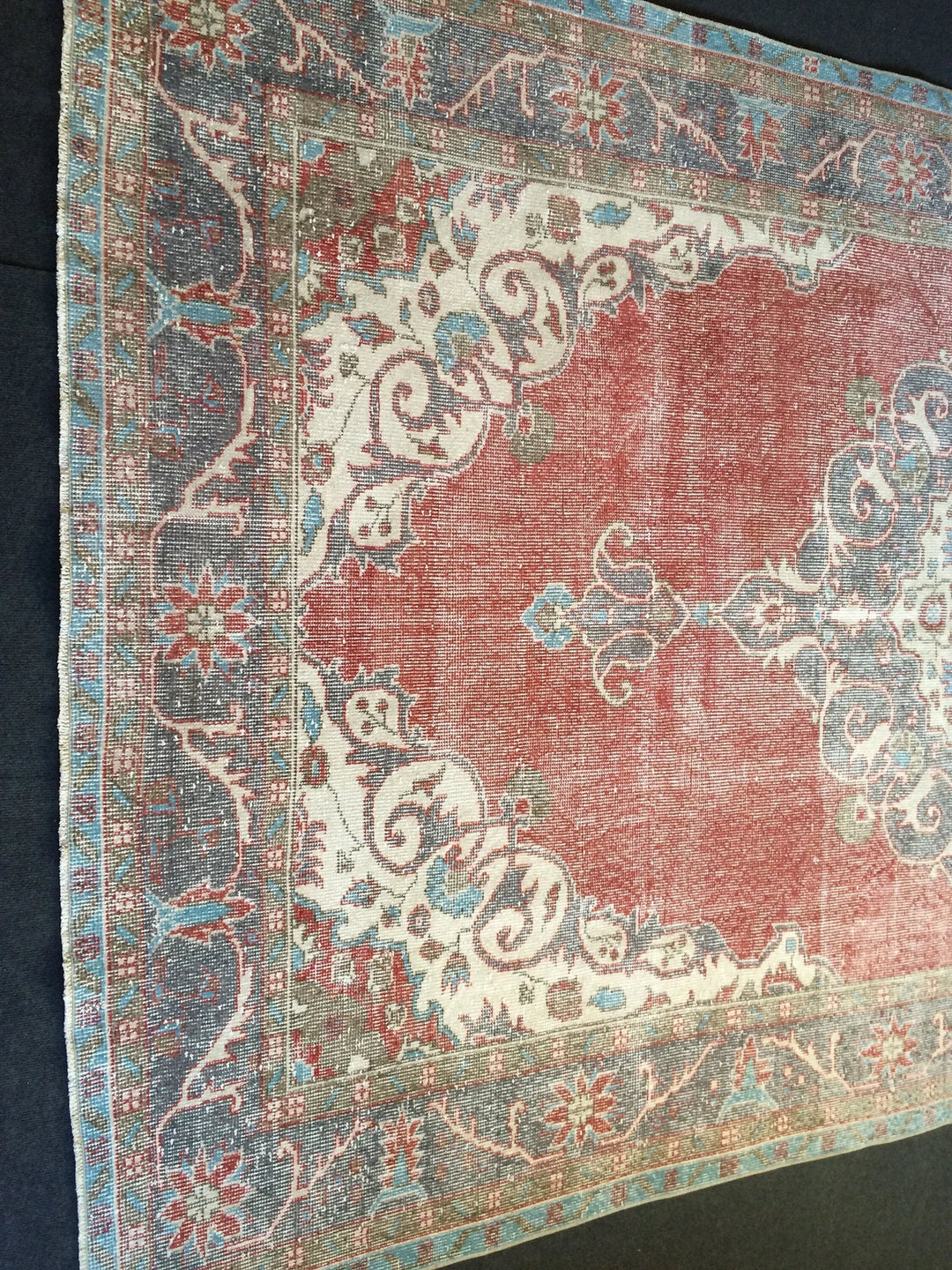 Beige Turkish Runner Rug 6' 10" x 10' 10" Hand-Knotted | No. WR14833