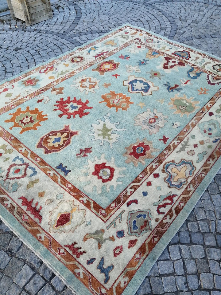 Beige Turkish Runner Rug 9' 5" x 12' 8" Hand-Knotted | No. WR15038