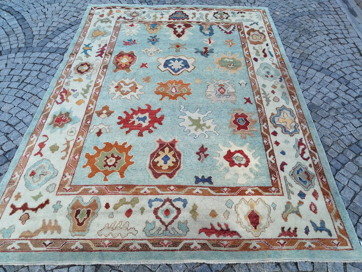 Beige Turkish Runner Rug 9' 5" x 12' 8" Hand-Knotted | No. WR15038