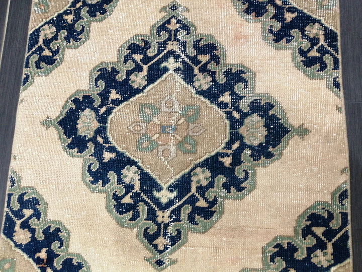 Navy Turkish Runner Rug 2' 7" x 14' 1" Hand-Knotted | No. WR15319