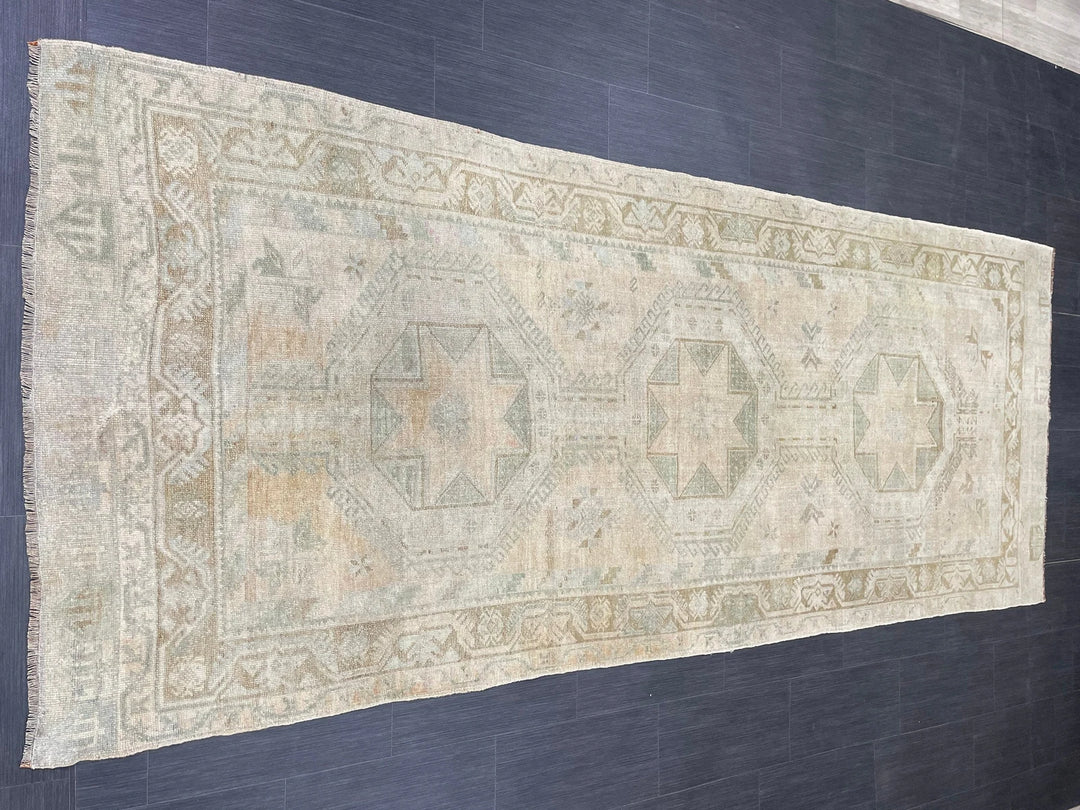 Rust Turkish Runner Rug 4' 5" x 10' 10" Hand-Knotted | No. WR15791