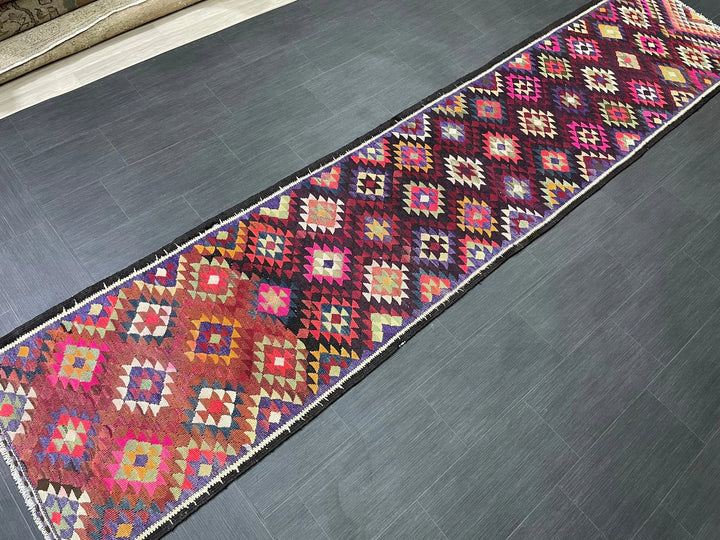Rust Turkish Runner Rug 2' 9" x 12' 7" Hand-Knotted | No. WR15840