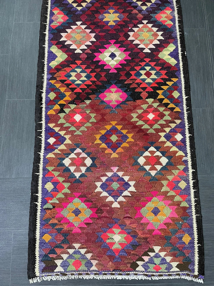 Rust Turkish Runner Rug 2' 9" x 12' 7" Hand-Knotted | No. WR15840